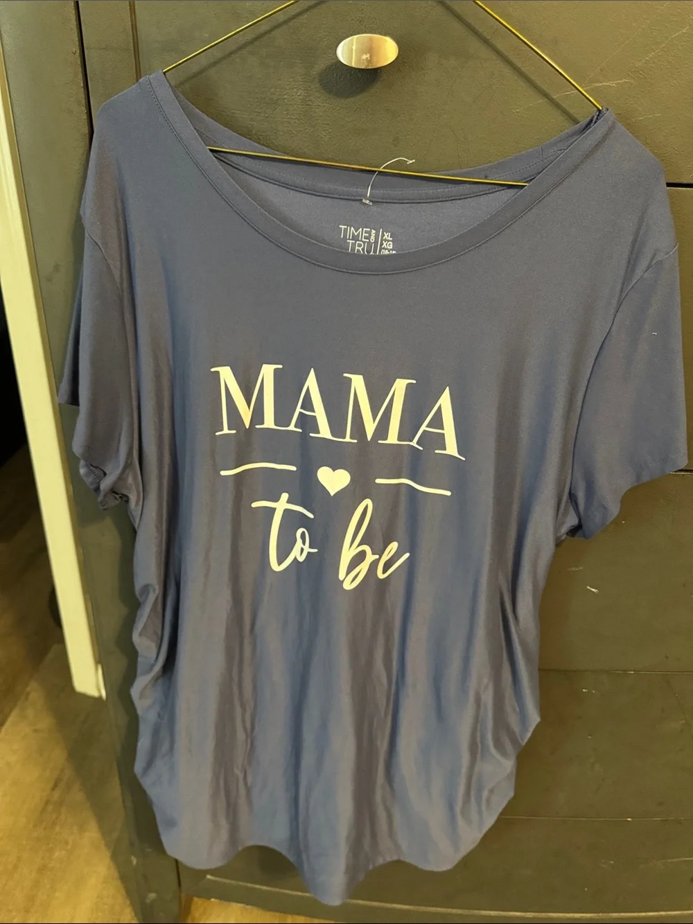 Time and Tru Navy Maternity Graphic Tee
